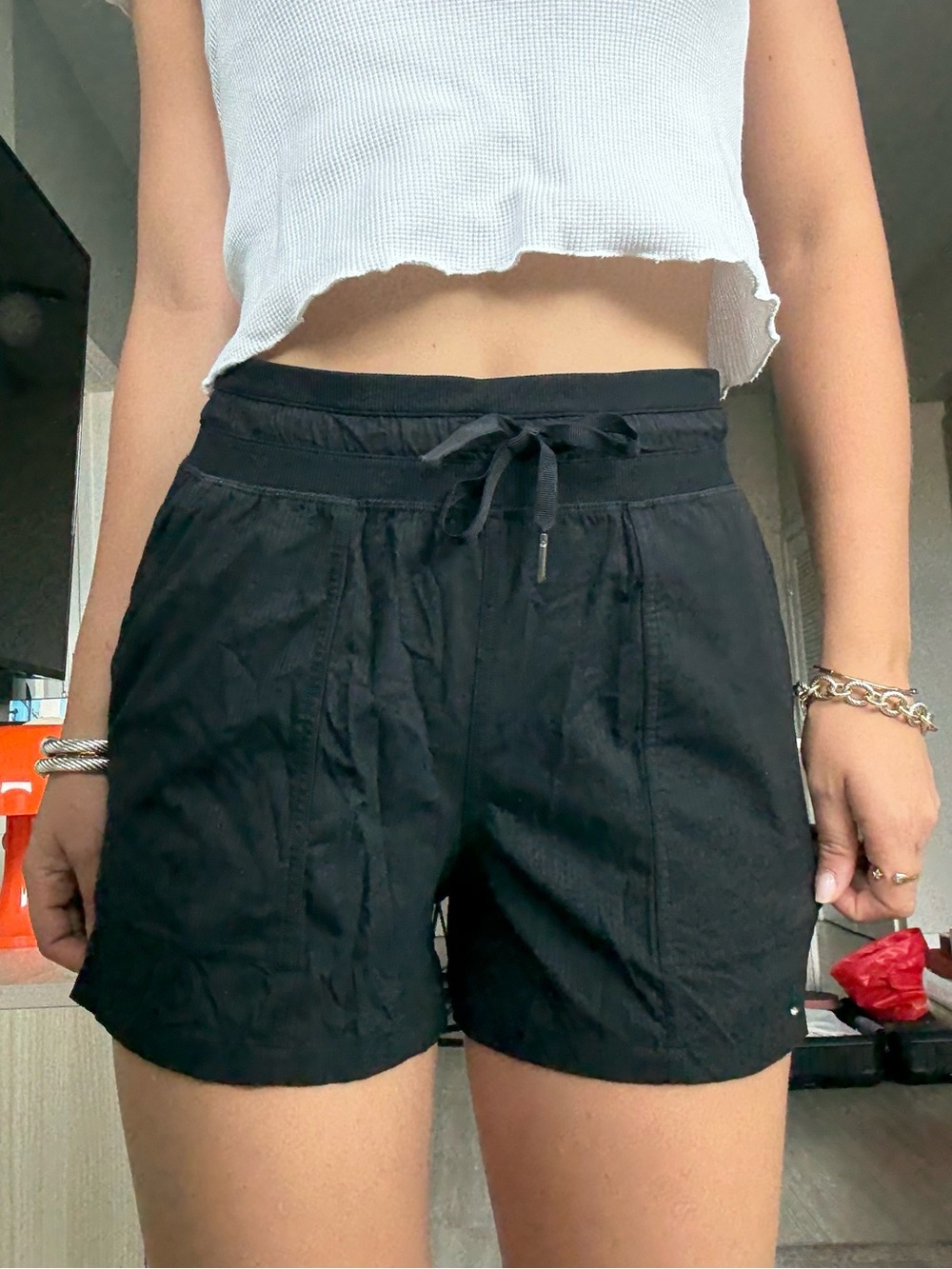 Black Women's Athletic Drawstring Shorts